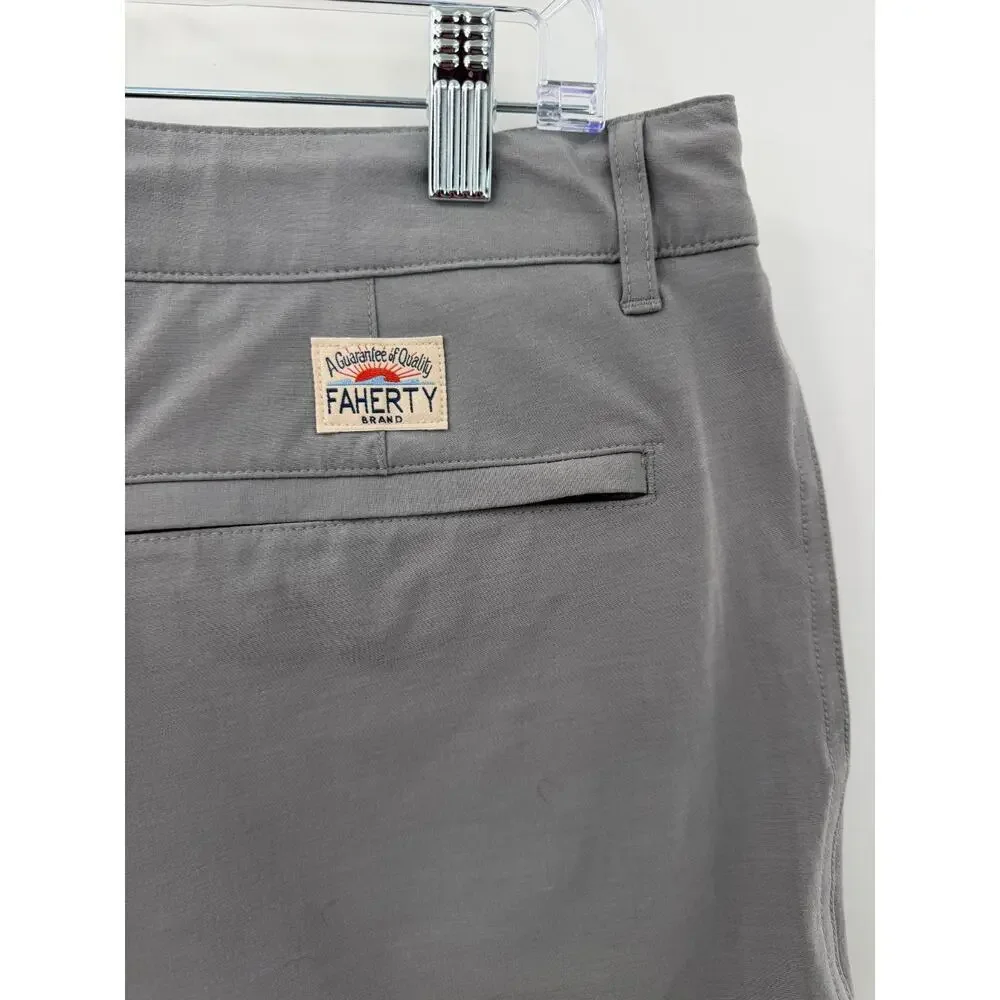 Faherty Men's Drawstring Gray Bermuda Shorts Size 34 Comfort Casual